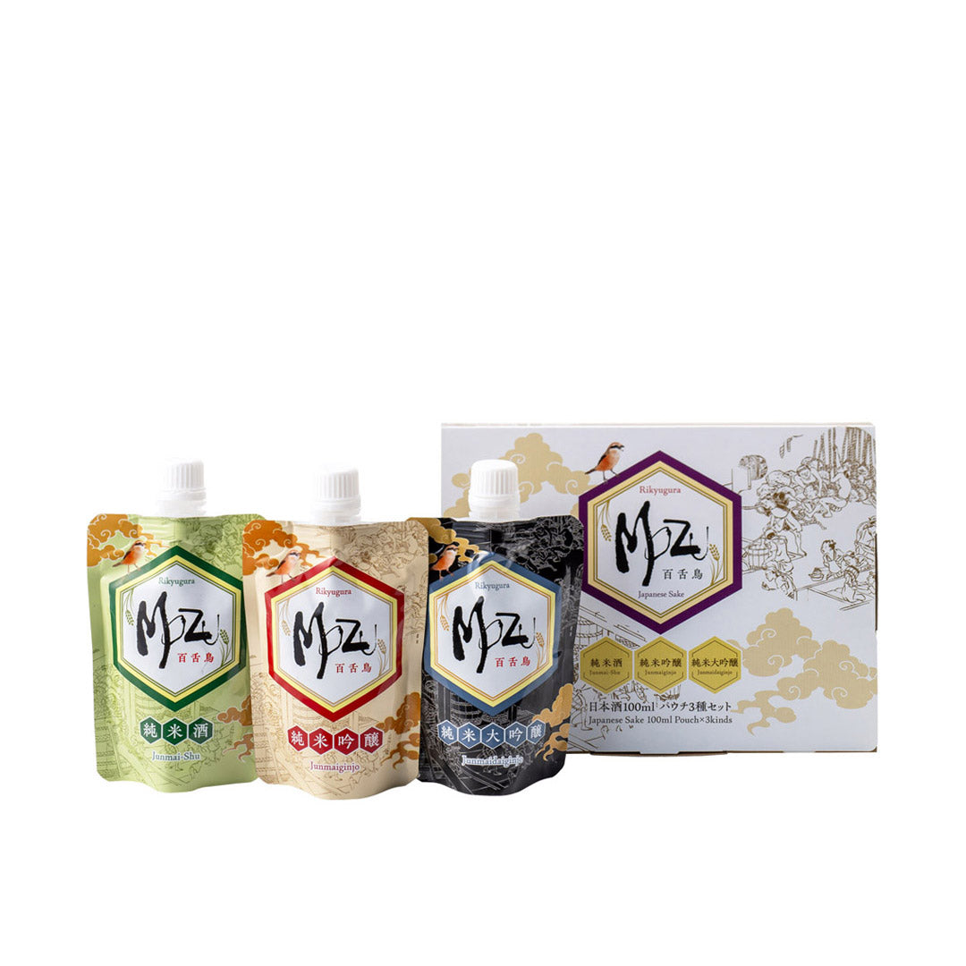 MOZUパウチ3種セット(純米酒、純米吟醸、純米大吟醸)